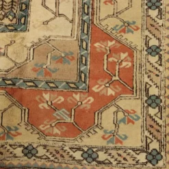 Tapis ancien de Kars en coton et laine, noué à la main, 102 x 100 In