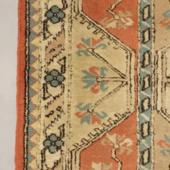 Tapis ancien de Kars en coton et laine, noué à la main, 102 x 100 In