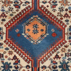 Tapis asiatique ancien en laine, noué fin, fait main 72 x 33 In