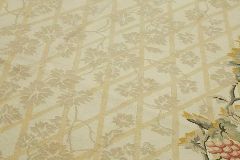 Tapis Aubusson vintage européen fait main 268 cm x 355 cm