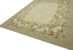 Tapis Aubusson vintage européen fait main 268 cm x 355 cm