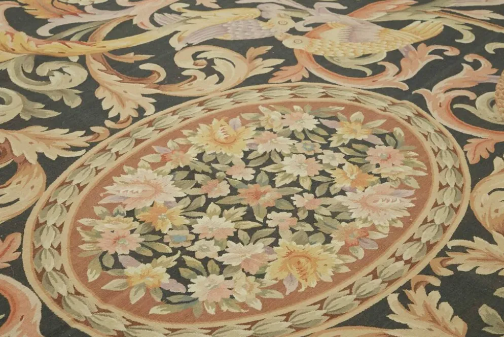 Tapis Aubusson vintage européen fait main 296 cm x 426 cm
