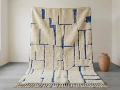Tapis Beni Ouraine marocain traditionnelle artisanale taille 2/3 m