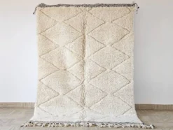 Tapis beni ourain en laine pure fait main traditionnelle 1.5/2.5 m