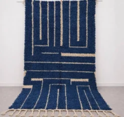Tapis beni ourain en laine pure fait main artisanale traditionnelle 2/3 m