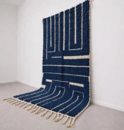 Tapis beni ourain en laine pure fait main artisanale traditionnelle 2/3 m