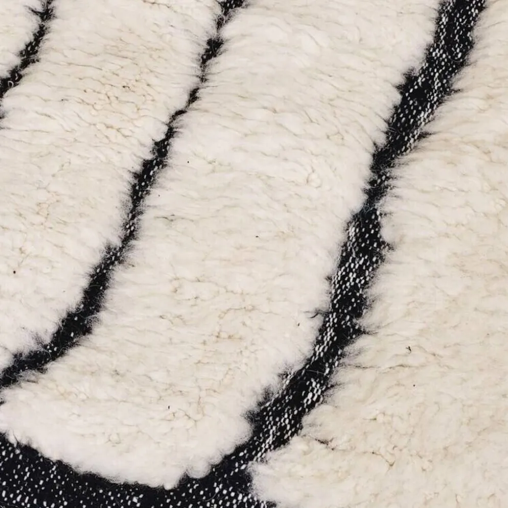 Tapis beni ourain en laine pure fait main traditionnelle taille 2/3 m