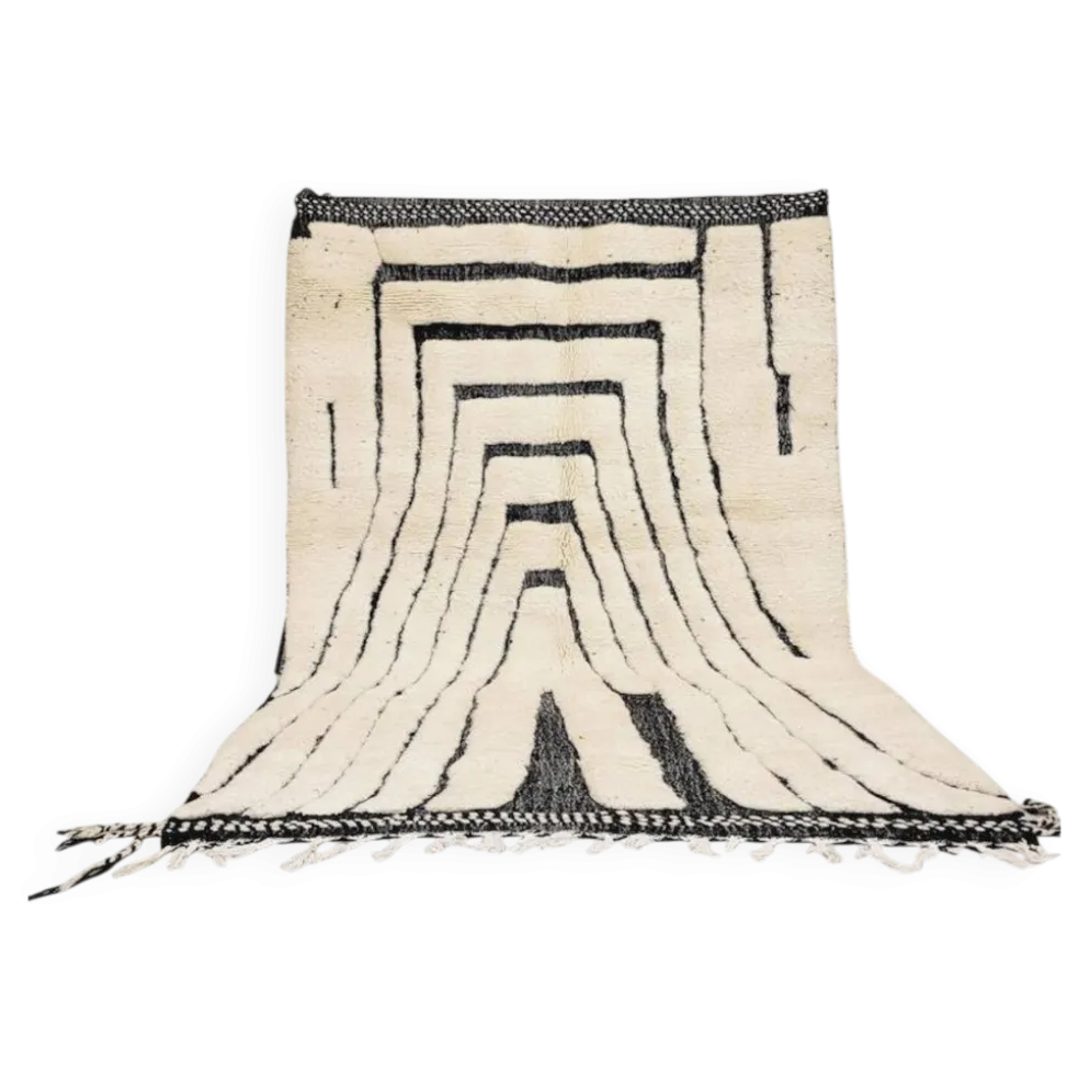 Tapis beni ourain en laine pure fait main traditionnelle taille 2/3 m
