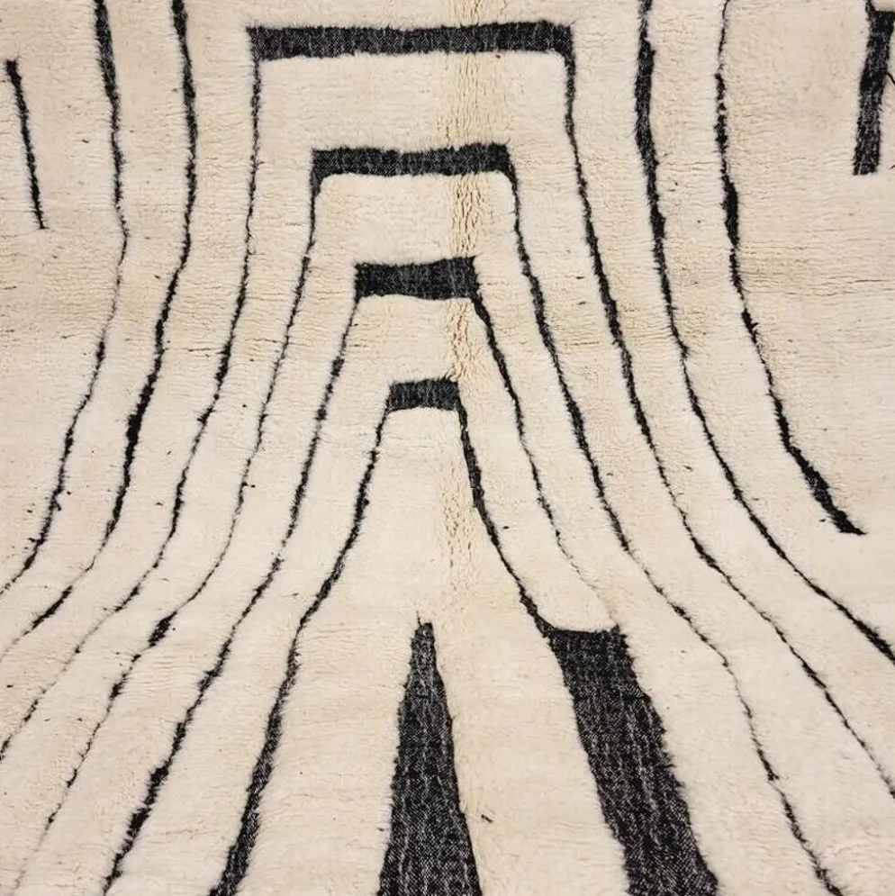 Tapis beni ourain en laine pure fait main traditionnelle taille 2/3 m