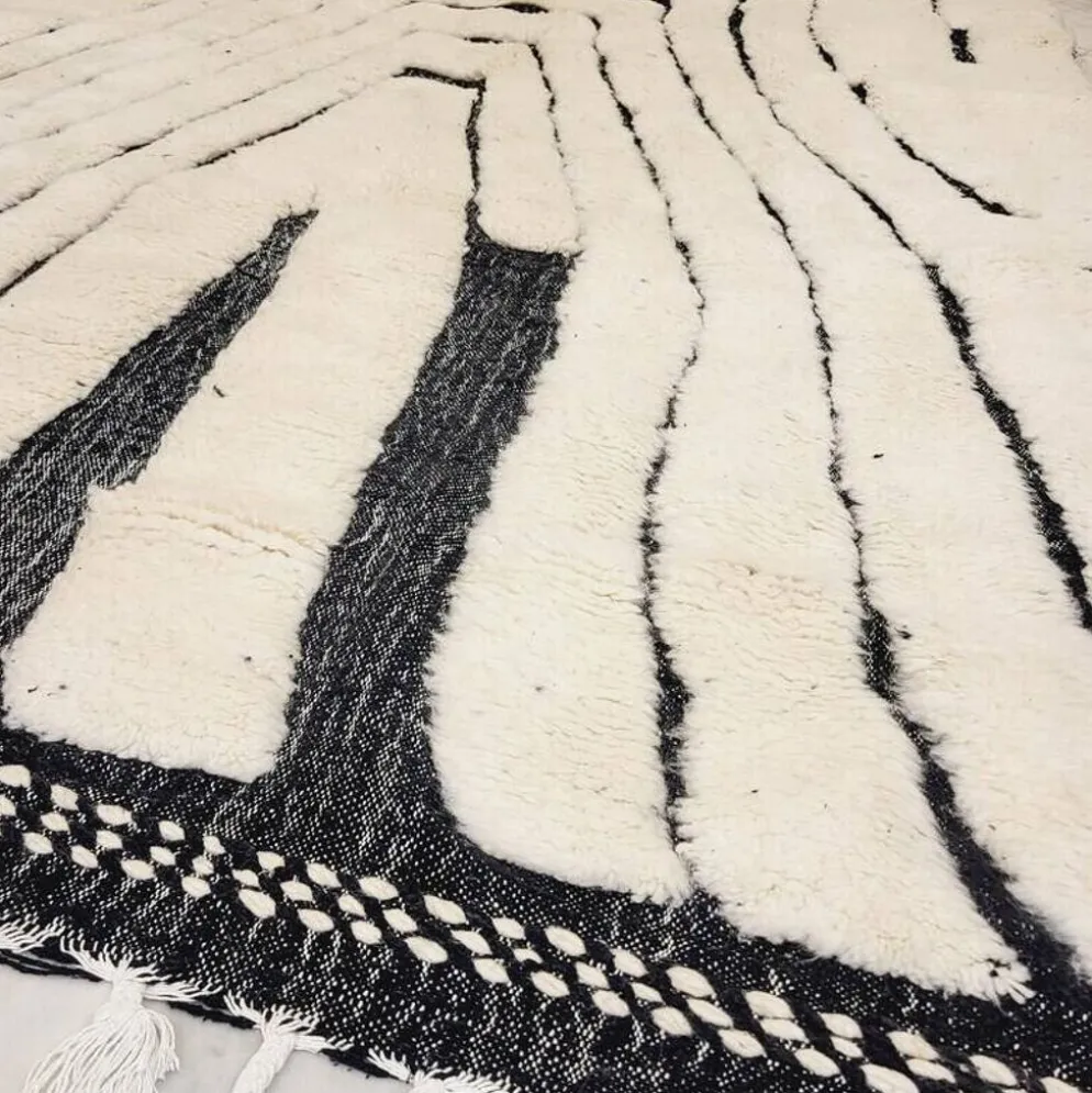 Tapis beni ourain en laine pure fait main traditionnelle taille 2/3 m