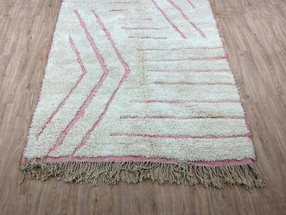Tapis beni ourain fait main traditionnelle artisanale taille 150/250 cm