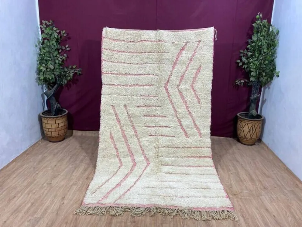 Tapis beni ourain fait main traditionnelle artisanale taille 150/250 cm