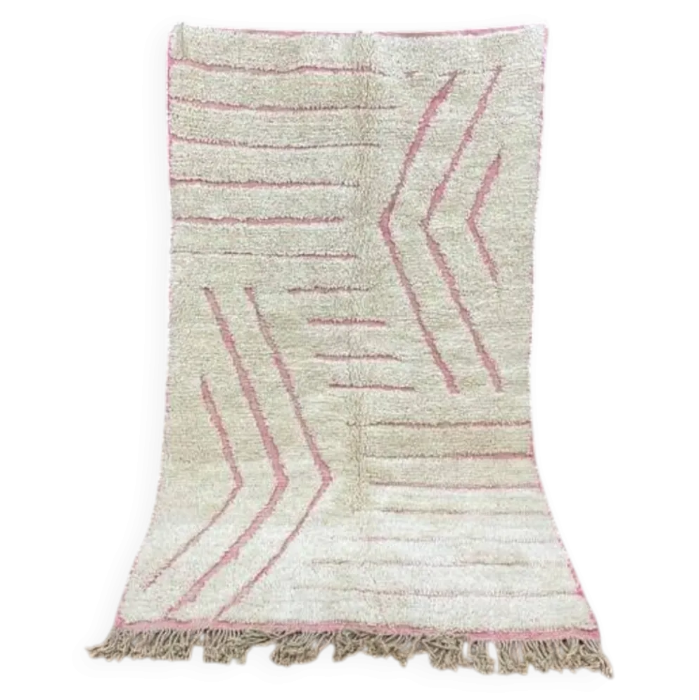 Tapis beni ourain fait main traditionnelle artisanale taille 150/250 cm