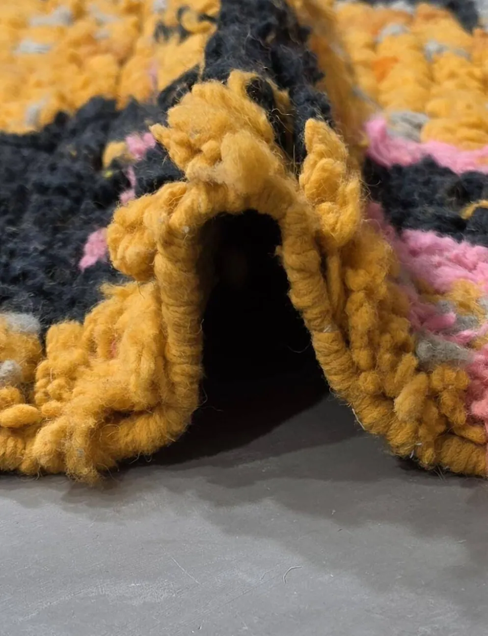 Tapis Berbère Abstrait Jaune - 253 x 200 cm
