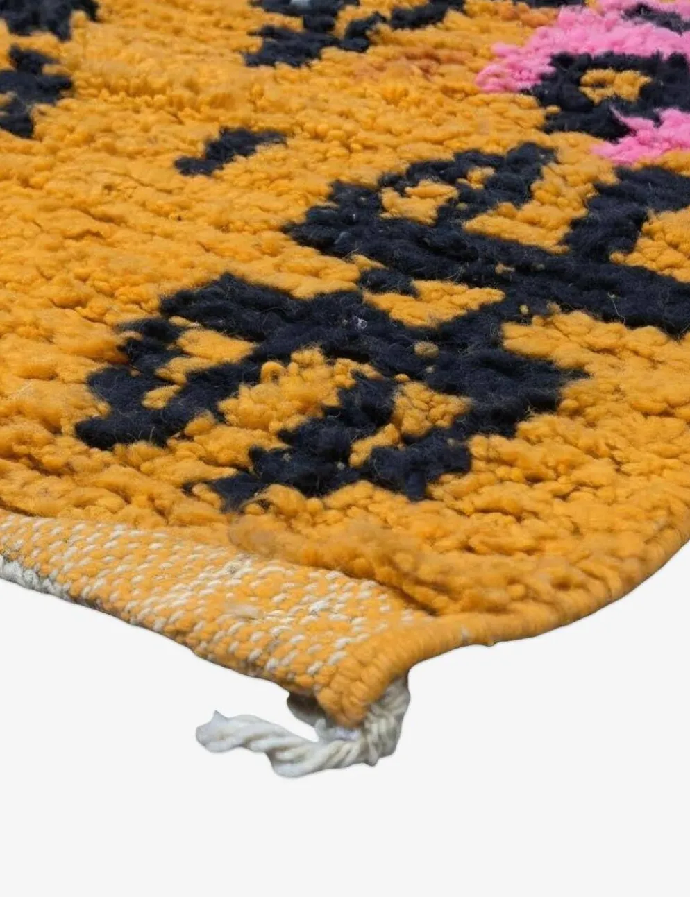 Tapis Berbère Abstrait Jaune - 253 x 200 cm