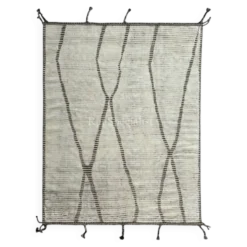 Tapis berbère au design contemporain marocain. 100 % laine. Tapis Beni Ourain fait à la main.