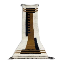 Tapis berbère en laine pure de passage traditionnelle taille 75/300 cm