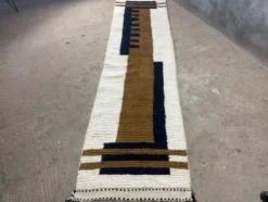 Tapis berbère en laine pure de passage traditionnelle taille 75/300 cm