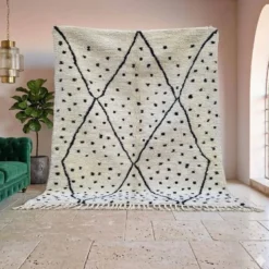 Tapis berbère en laine pure fait main traditionnelle taille 150/250 cm
