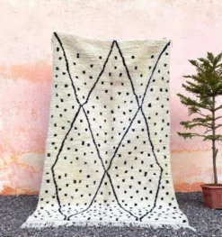 Tapis berbère en laine pure fait main traditionnelle taille 150/250 cm