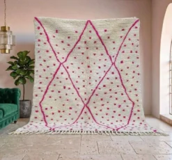 Tapis berbère en laine pure fait main traditionnelle taille 150/250 cm