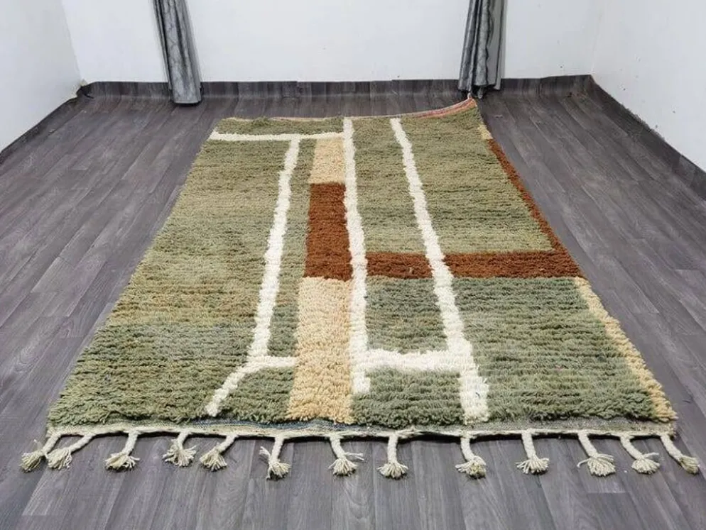 Tapis berbère fait main sur mesure à motifs colorés 1,4/2,6 m