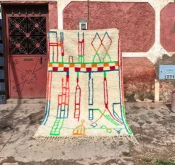 Tapis berbère fait main / tapis azilal fait Maroc traditionnel 1,5/2,5 m
