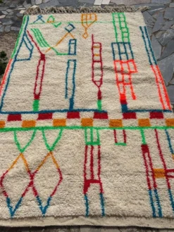 Tapis berbère fait main / tapis azilal fait Maroc traditionnel 1,5/2,5 m