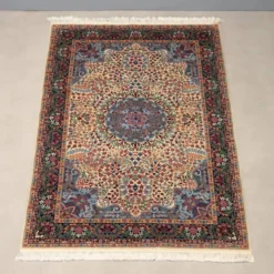 Tapis Berkana ancien en coton et laine, Chine, 78 x 54 In