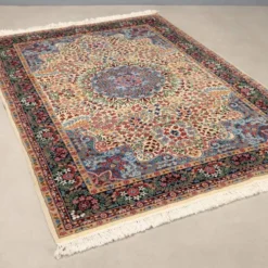 Tapis Berkana ancien en coton et laine, Chine, 78 x 54 In