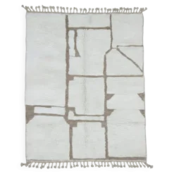 Tapis Blanc Contemporain Berbère - 294 x 237 cm