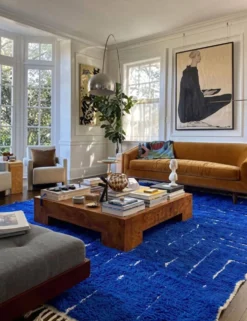 Tapis Bleu Contemporain - 300 x 237 cm