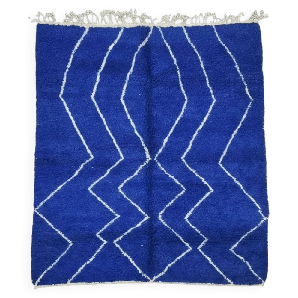 Tapis Bleu Contemporain - 303 x 245 cm