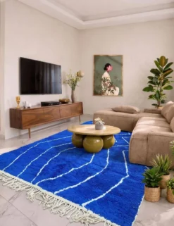 Tapis Bleu Contemporain - 303 x 245 cm
