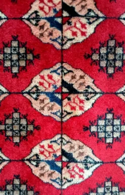 Tapis Boukhara Turkmène traditionnel noué à la main. Asie centrale