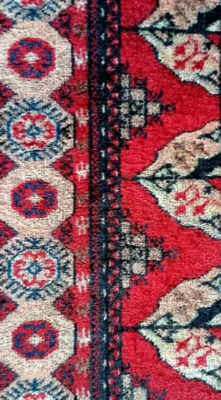 Tapis Boukhara Turkmène traditionnel noué à la main. Asie centrale