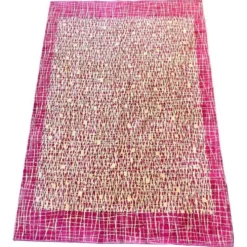 Tapis/carpet en bouclé abstrait organique design des années 1960, Tchécoslovaquie.