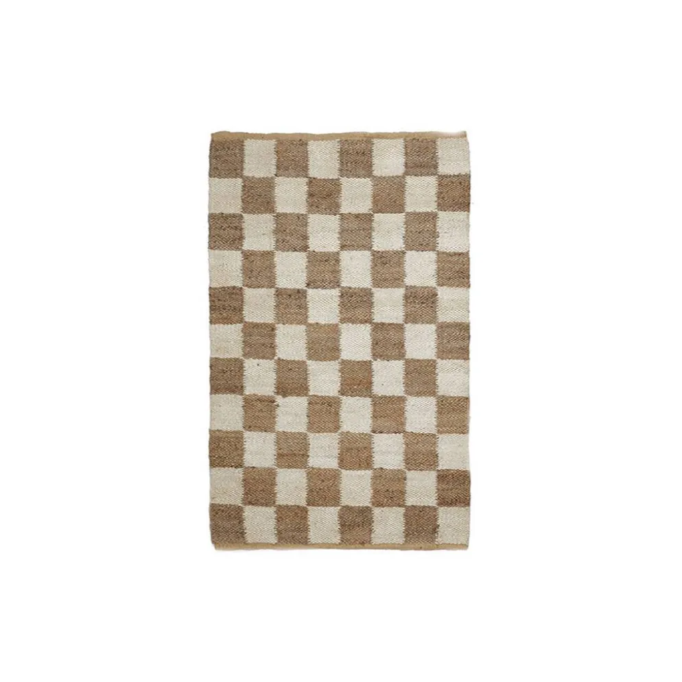Tapis à carreaux en jute