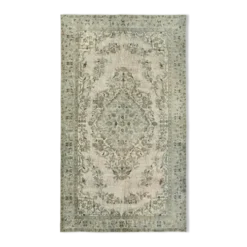 Tapis contemporain anatolien des années 1970 173 cm x 291 cm tapis gris fait à la main