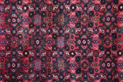 Tapis couloir oriental vintage long en laine géométrique tissé à la main