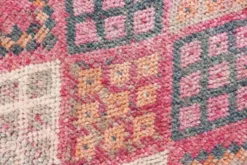Tapis couloir turc rose vif, tapis vintage boho, 83x353 cm
