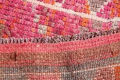 Tapis couloir turc rose vif, tapis vintage boho, 83x353 cm