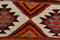 Tapis couloir vintage kilim orange et marron, motif oriental