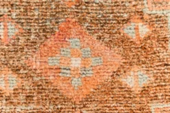 Tapis couloir vintage turc en laine Oushak, ton abricot