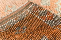Tapis couloir vintage turc en laine Oushak, ton abricot