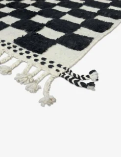 Tapis à damier noir et blanc - 149 x 112 cm