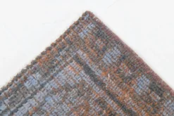 Tapis décoratif turc vintage bleu ardoise et taupe, 176x279 cm
