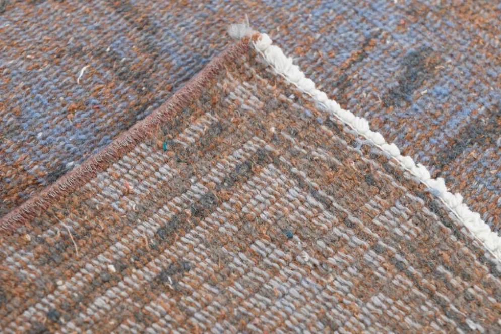 Tapis décoratif turc vintage bleu ardoise et taupe, 176x279 cm