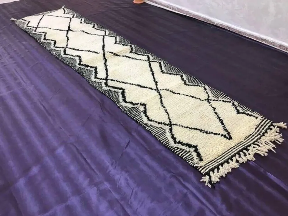 Tapis de couloir fait main traditionnelle artisanale taille 75/300 cm