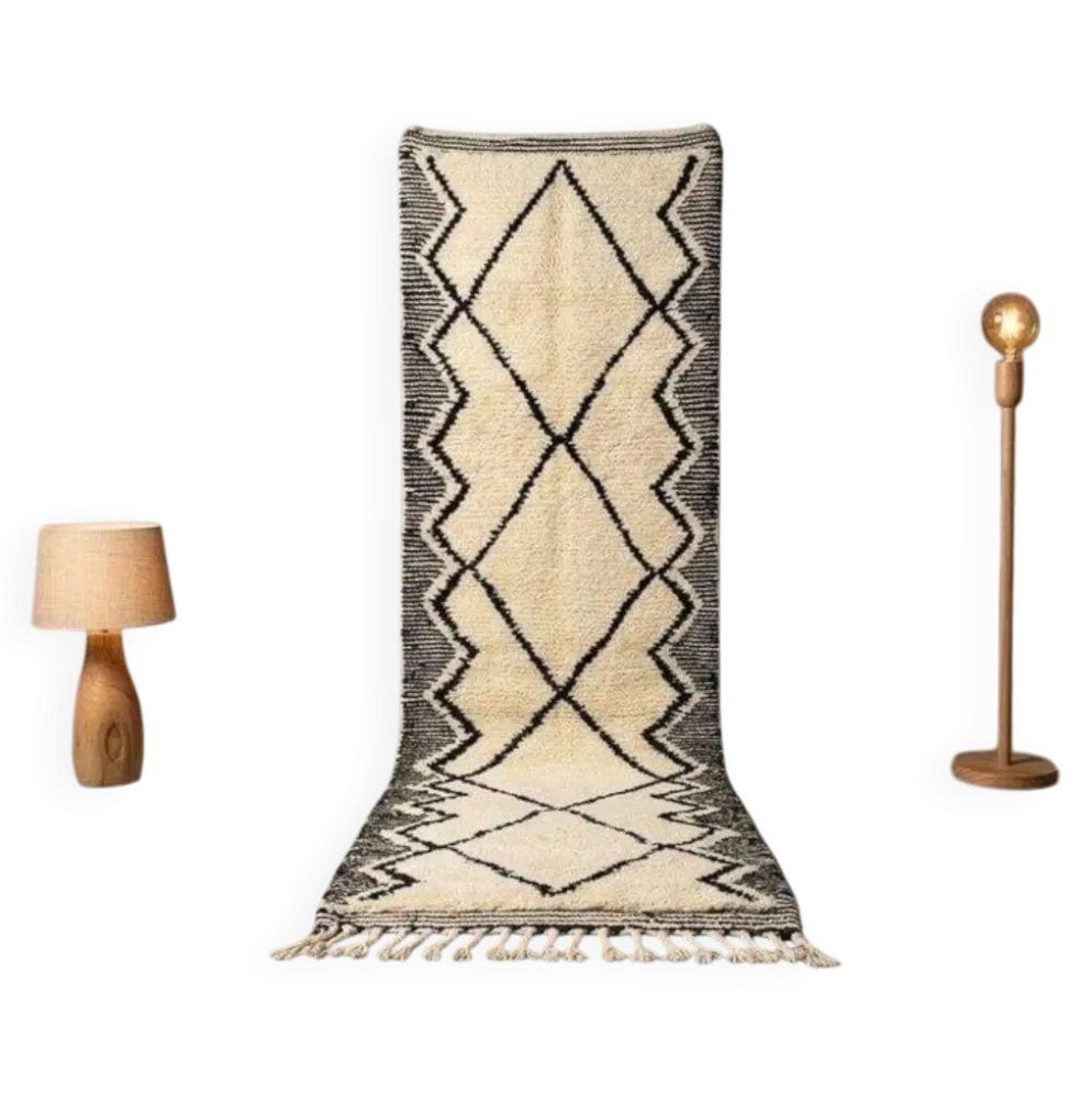Tapis de couloir fait main traditionnelle artisanale taille 75/300 cm